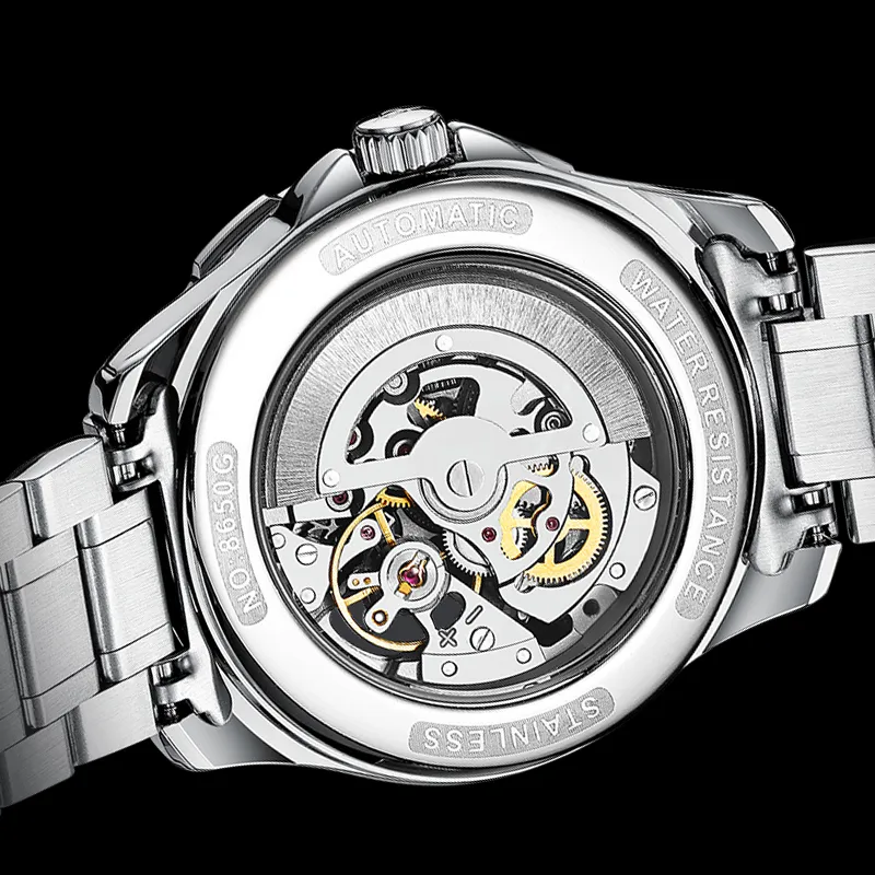 AILANG Automatic Mechanical Movement Men's Watches Red Watch Dial-2