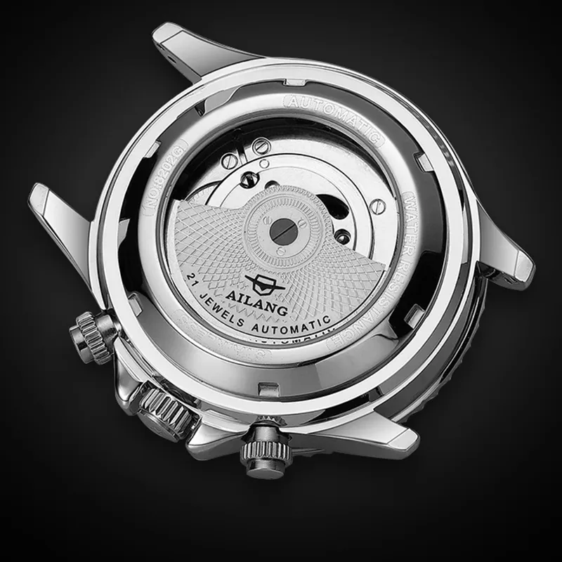 AILANG Minimalist Business Wrist Watch Automatic Mechanical Movement Watch Men's Watches Black Dial-7