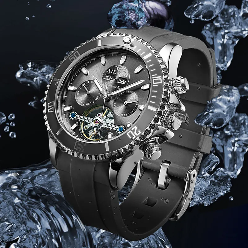 AILANG Minimalist Business Wrist Watch Automatic Mechanical Movement Watch Men's Watches Black Dial-5