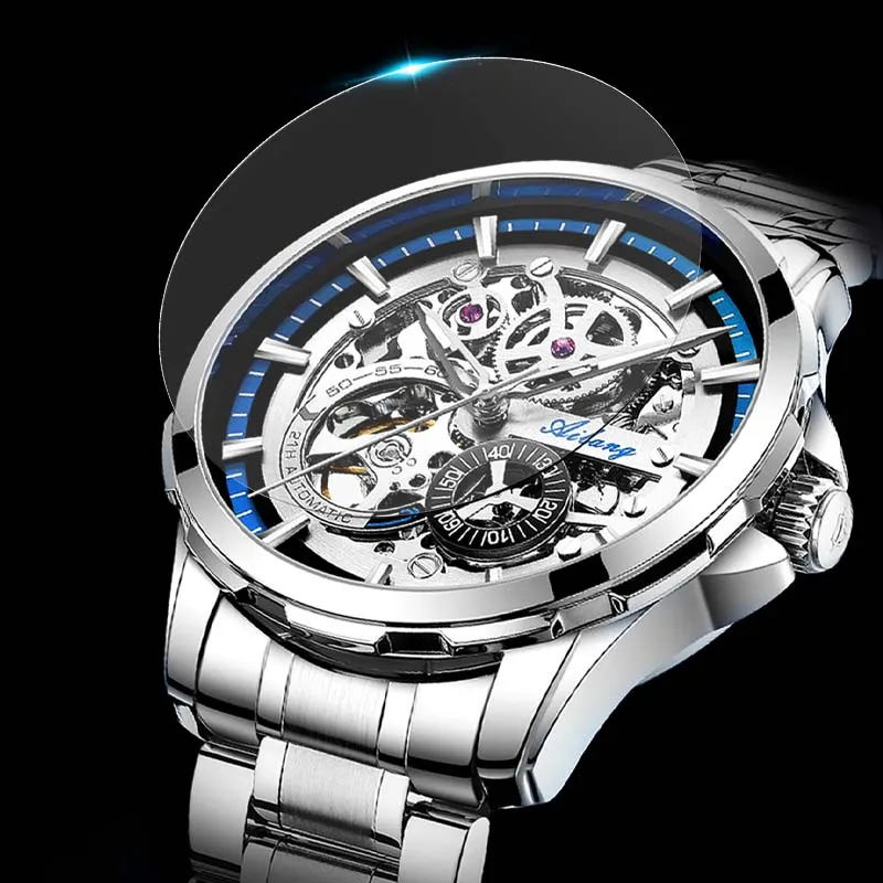 AILANG Automatic Mechanical Movement Men's Watches Red Watch Dial-7
