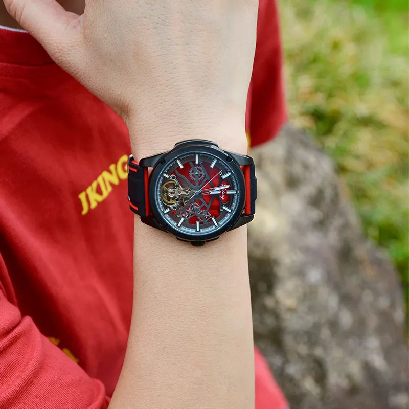 AILANG Fully Automatic Mechanical Watch Automatic Mechanical Movement Rubber Strap Watch Men's Watches Green Dial-2