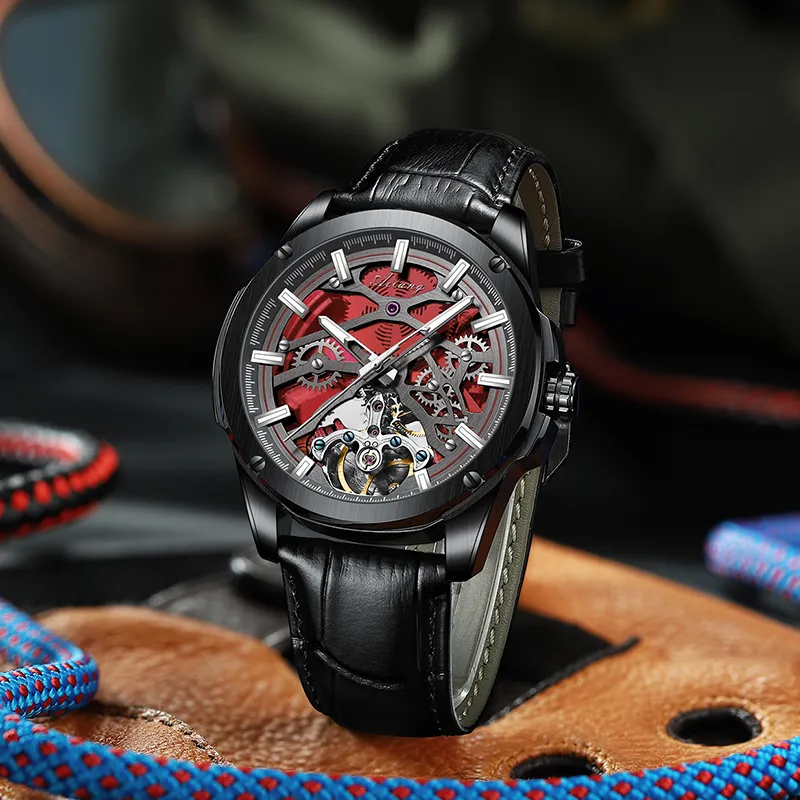 AILANG Fully Automatic Mechanical Watch Automatic Mechanical Movement Rubber Strap Watch Men's Watches Green Dial-1