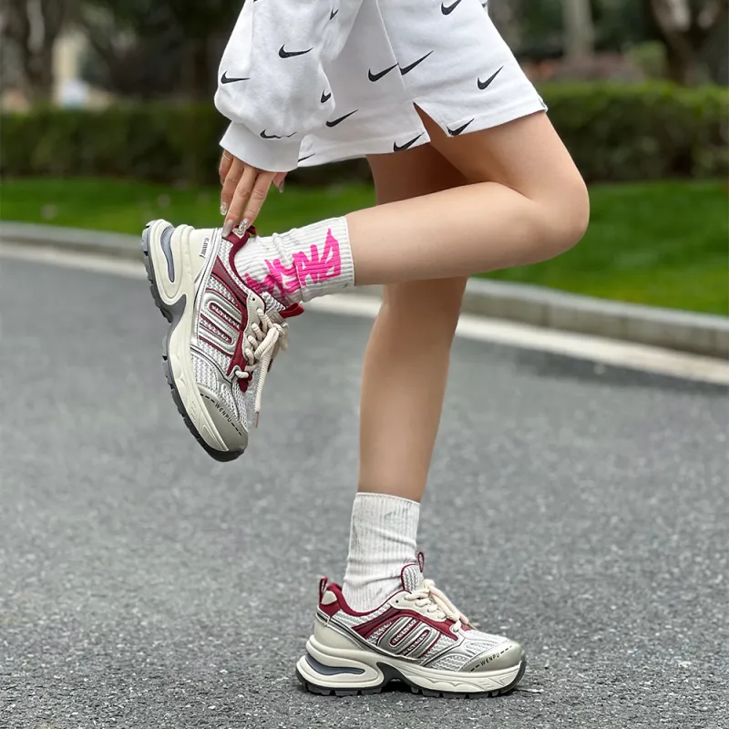 Y6T Cushioning, Lightweight, Breathable Low Top Chunky Sneakers Women's Red-4