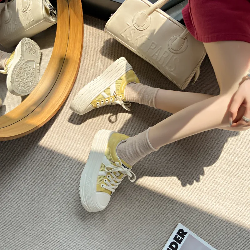 Y6T Height Increasing Lightweight Breathable Low Top Skateboard Shoes Women's-7
