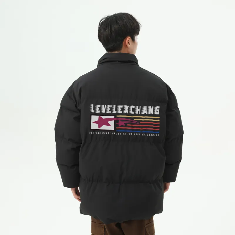 LEVEL RELAX Series Puffer Jacket Unisex Black-2