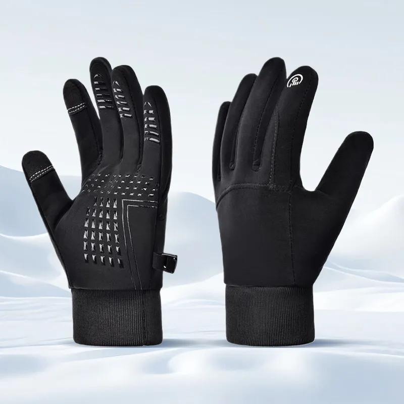Aito Riding Equipment Glove Unisex Polyamide Silicone Short Plush M/L/XL Black-1