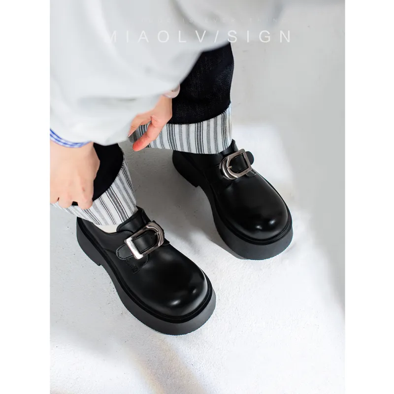 Wonderful Couple Loafers 6.0cm Women's Black-4