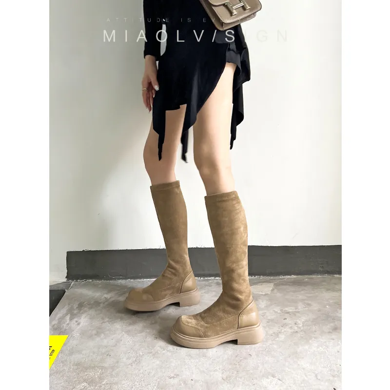 Wonderful Couple Knee-high Boots 5cm Women's-2