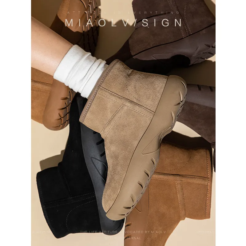 Wonderful Couple Warm Wear-Resistant Slip-Resistant Short Snow Boots Women's-3