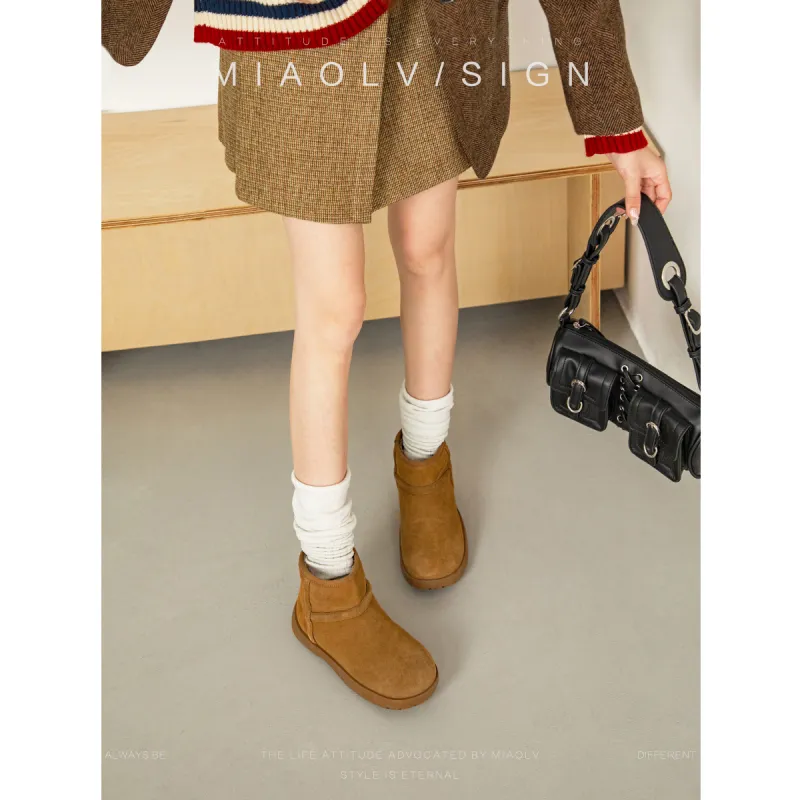 Wonderful Couple Warm Wear-Resistant Slip-Resistant Short Snow Boots Women's-7