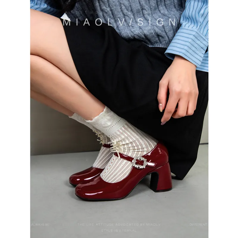 Wonderful Couple Finnish Journey Chunky Heel High Heels Women's-7
