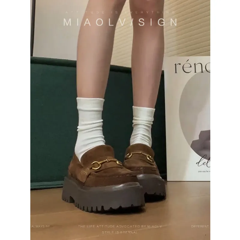 Wonderful Couple Loafers 5cm Women's Brown-4