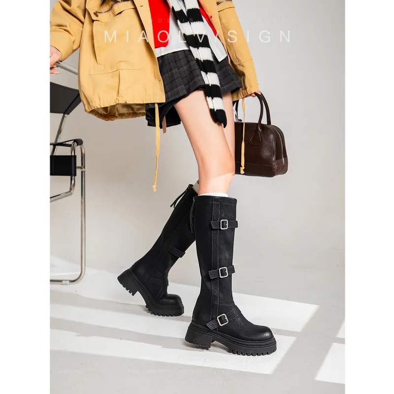 Wonderful Couple Knee high Boots Women's Black-4