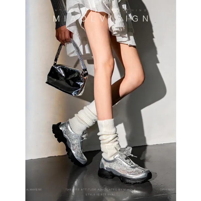 Wonderful Couple Durable Breathable Lightweight Low Top Casual Shoes Women's Liquid Silver-6