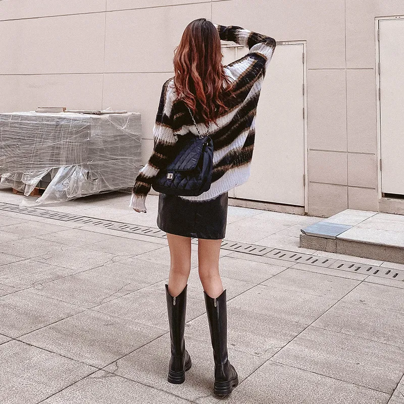Wonderful Couple Knee-high Boots 5cm Women's Black-4