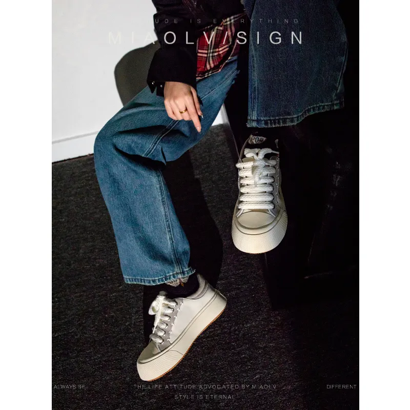 Wonderful Couple Wear-Resistant Lightweight Height Increasing Low-Top Skateboard Shoes Women's-13