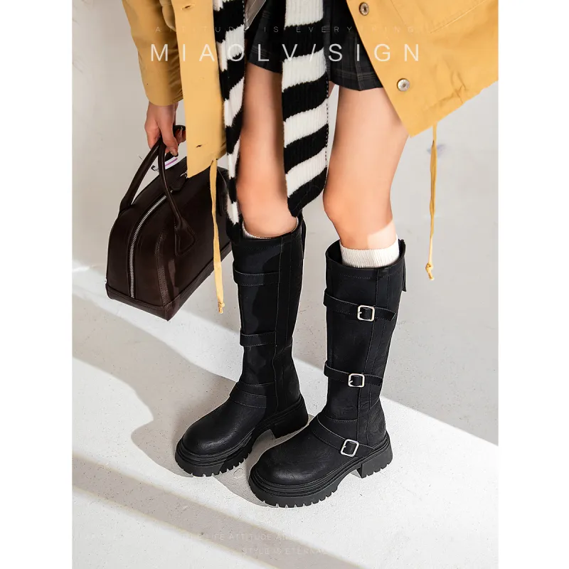 Wonderful Couple Knee high Boots Women's Black-2