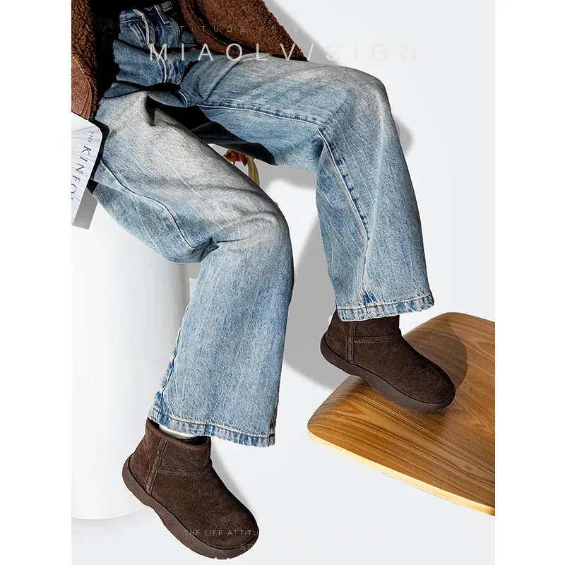 Wonderful Couple Warm Wear-Resistant Slip-Resistant Short Snow Boots Women's-11
