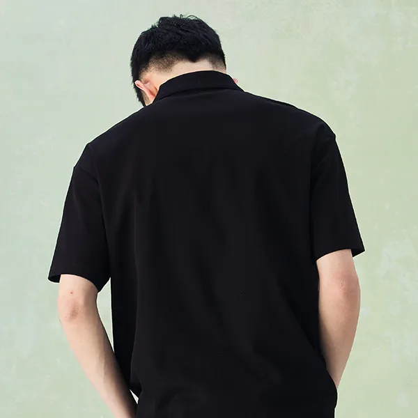 NPC Short Sleeved Polo Shirt For Men, Trendy Leather Pocket, Loose Fit, Breathable Unisex-4