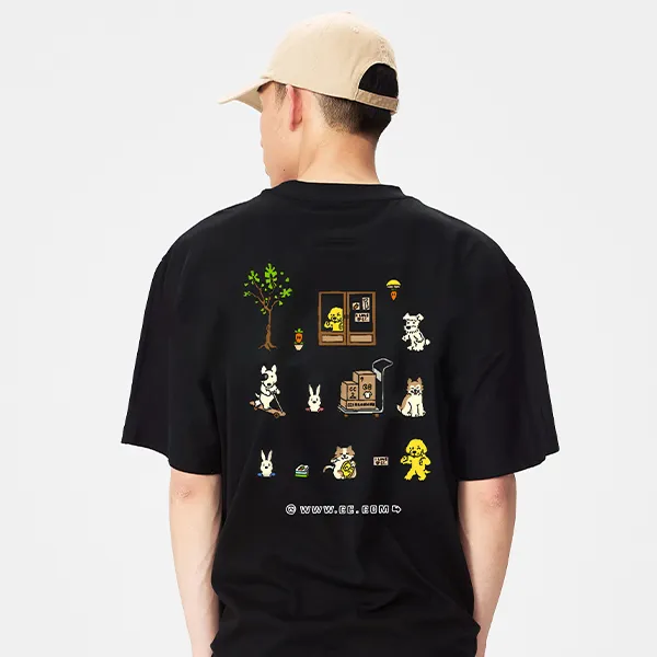NPC Printed Short Sleeved T Shirts Trendy Loose Fit Unisex-9