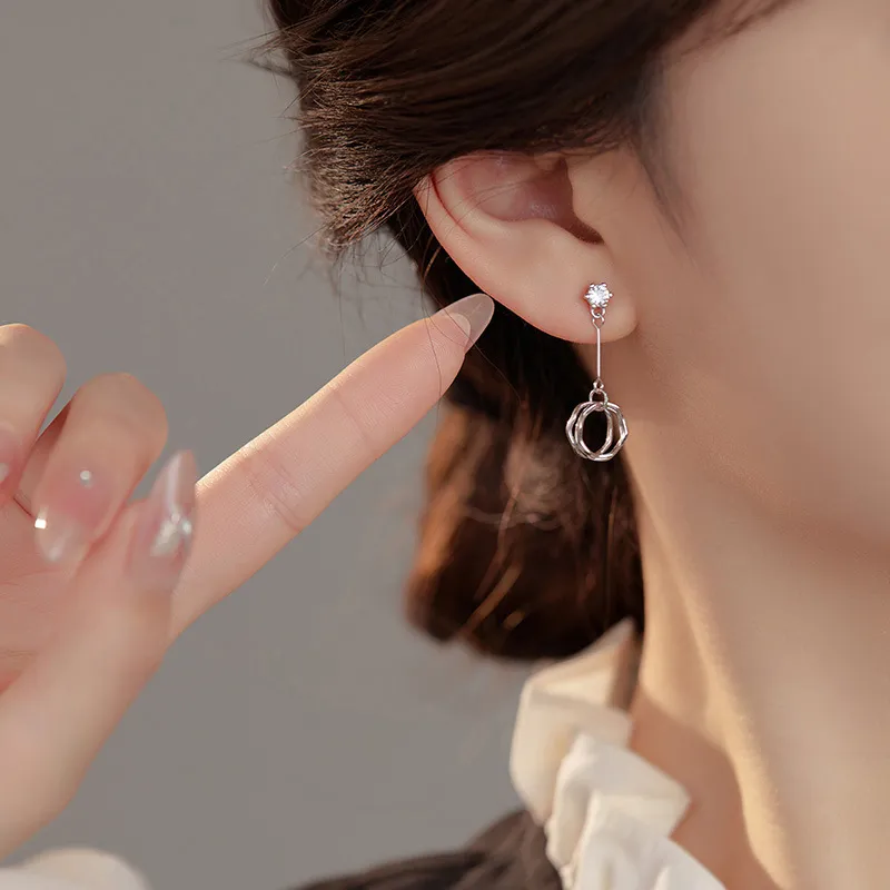Fan Xing As Season S925 Silver Stud Earrings Women's-2