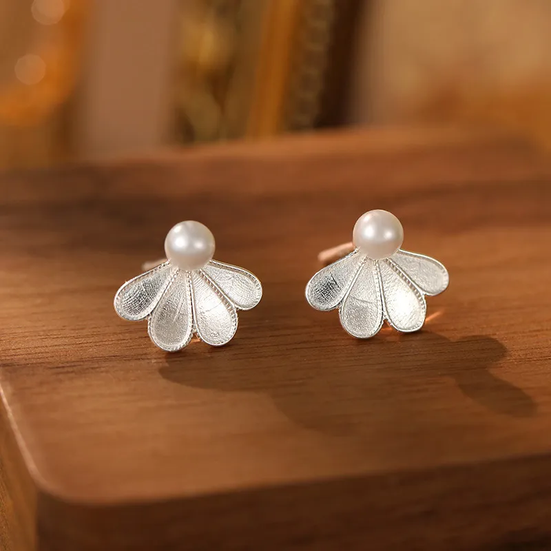 Fan Xing As Season S925 Silver Stud Earrings Women's-3