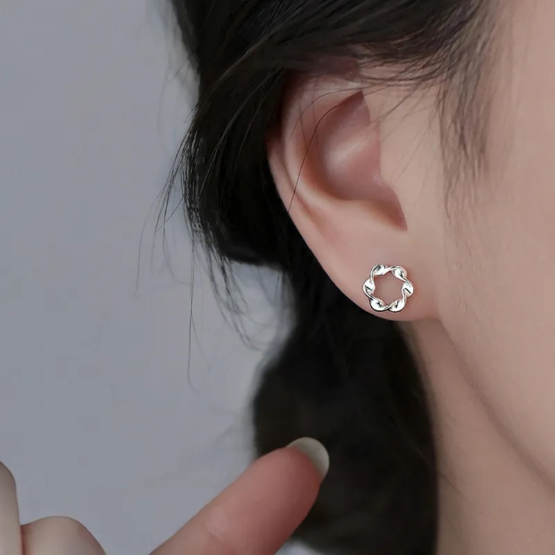 Fan Xing As Season S999 Fine Silver Stud Earrings Women's-1