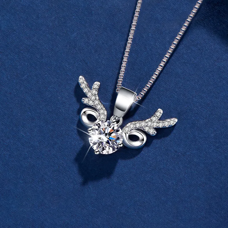 Fan Xing As Season S925 Silver Inlaid With Moissanite Necklaces Women's-4