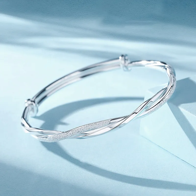 Fan Xing As Season 999 Fine Silver Bangles Women's-3