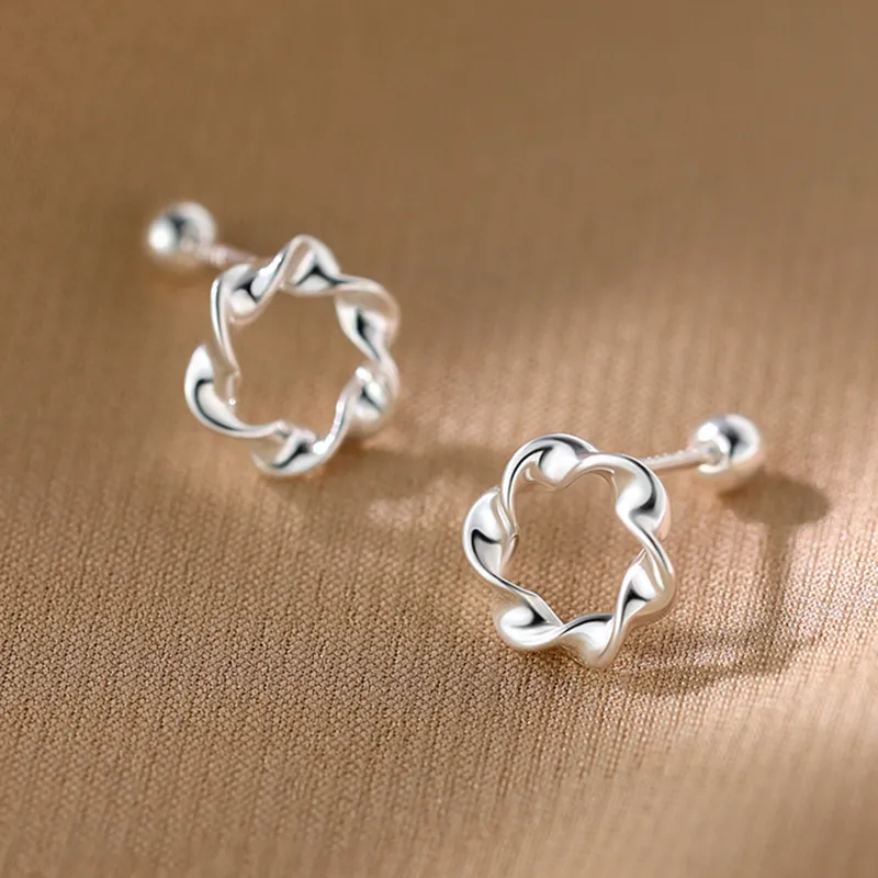 Fan Xing As Season S999 Fine Silver Stud Earrings Women's-4