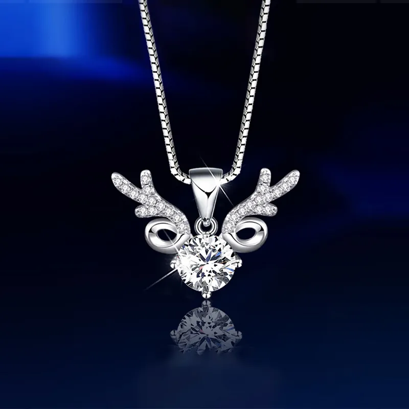 Fan Xing As Season S925 Silver Inlaid With Moissanite Necklaces Women's-3