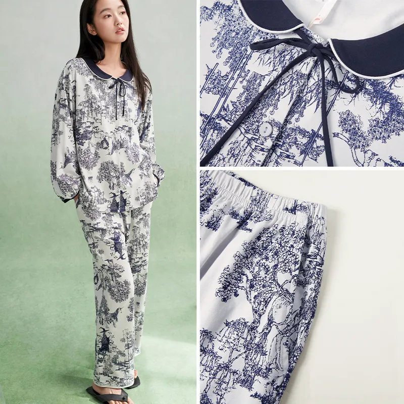 Aannsfam Pajama Set Women's Stone Gray-4