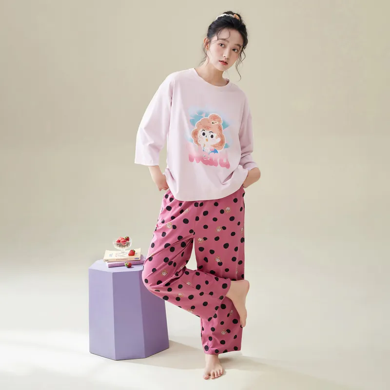 Aannsfam Pajama Set Women's Changrong Purple-3