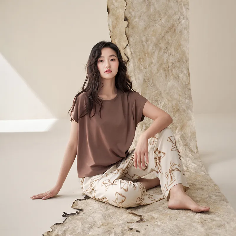 Aannsfam Pajama Set Women's Acorn Umber-4