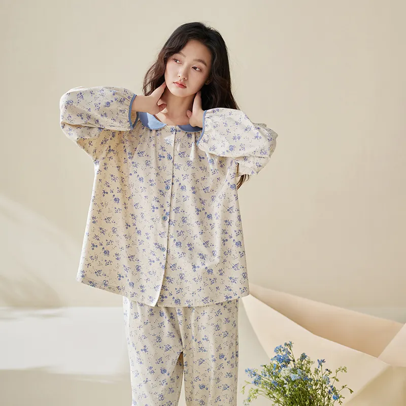Aannsfam Pajama Set Women's Harbor Blue-2