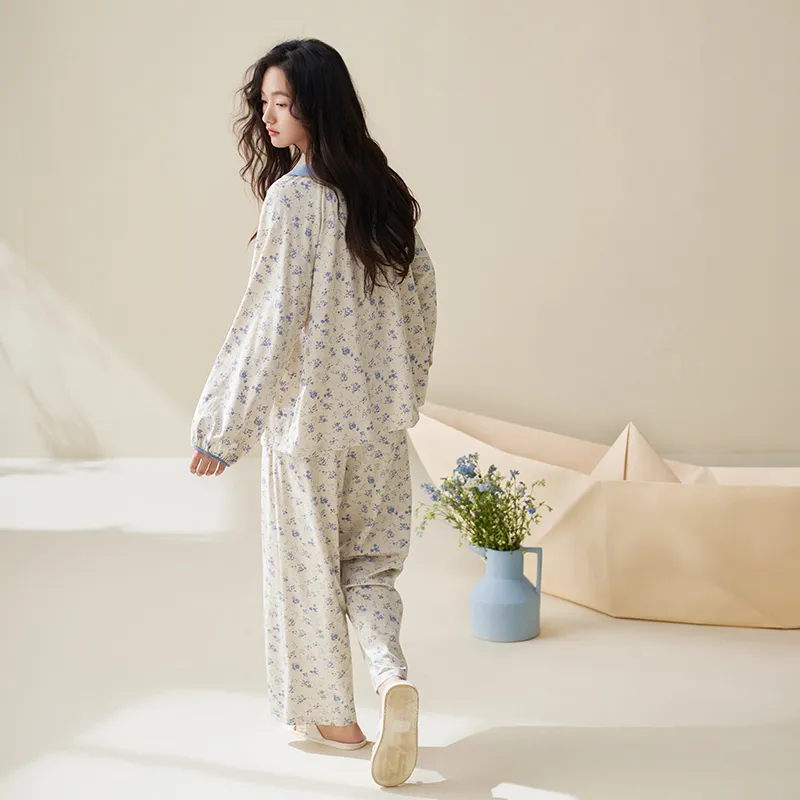 Aannsfam Pajama Set Women's Harbor Blue-4