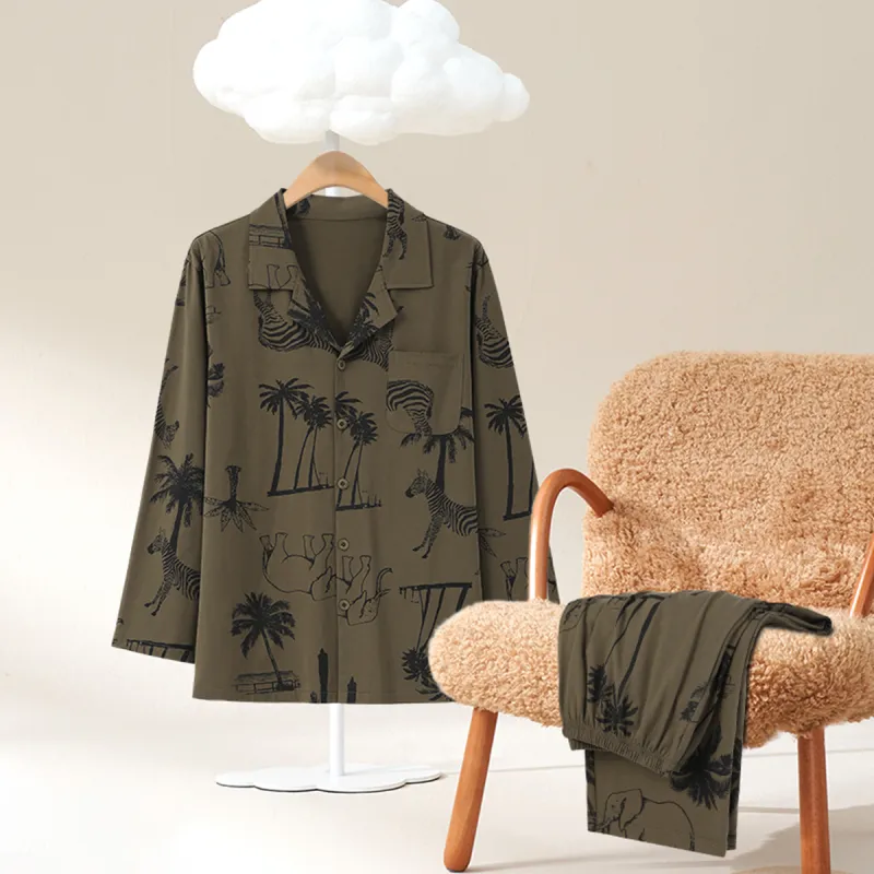 Aannsfam Pajama Set Men's Olive Green-1