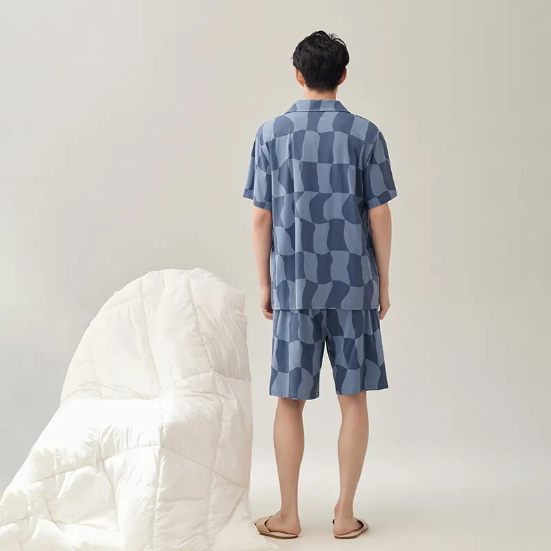 Aannsfam SS24 Pajama Set Men's Harbor Blue-1