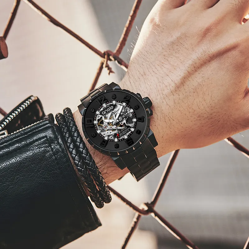 ANGIE PRESENT WATCH Men Skeleton Watch-3