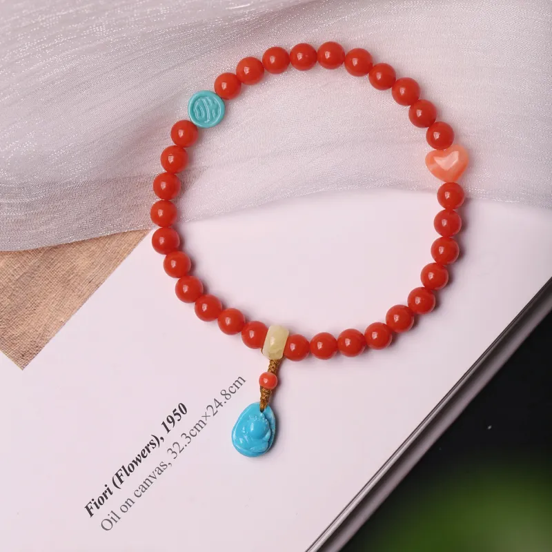 Xiangyan Southern Red Agate Fine Jade Bracelets Unisex-1