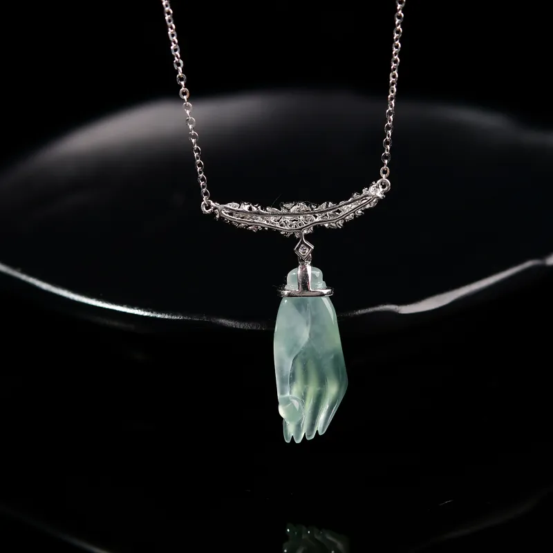 Xiangyan Ice Glutinous Jadeite Necklaces Women's-3