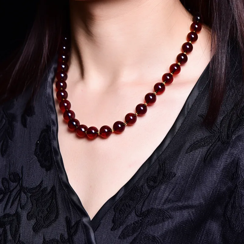 Xiangyan Amber Beeswax Fine Jade Necklaces Women's-4