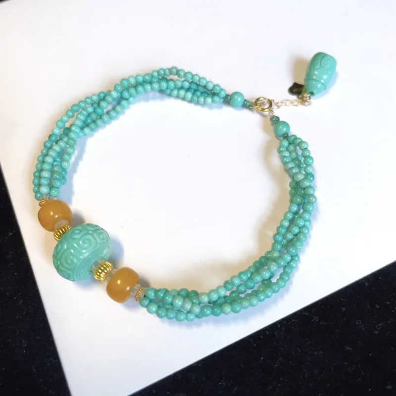 Xiangyan Turquoise Fine Jade Bracelets Unisex-2