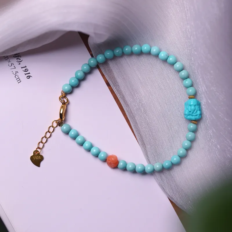 Xiangyan Turquoise Fine Jade Bracelets Unisex-2