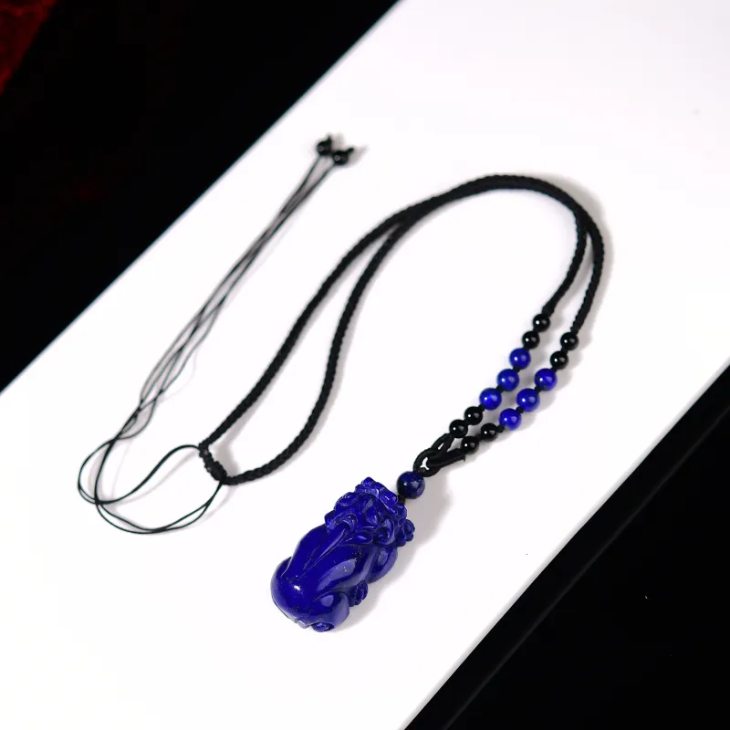 Xiangyan Lapis Lazuli Fine Jade Necklaces Unisex-3