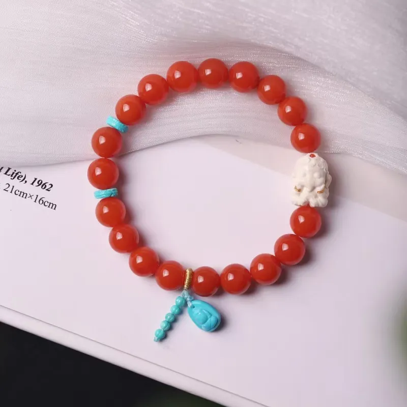 Xiangyan Southern Red Agate Fine Jade Bracelets Unisex-1