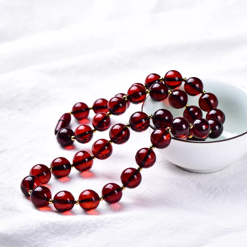 Xiangyan Amber Beeswax Fine Jade Necklaces Women's-5