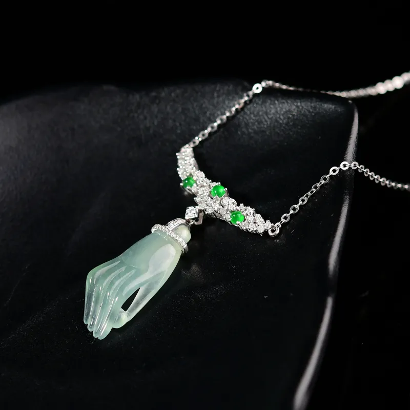 Xiangyan Ice Glutinous Jadeite Necklaces Women's-4