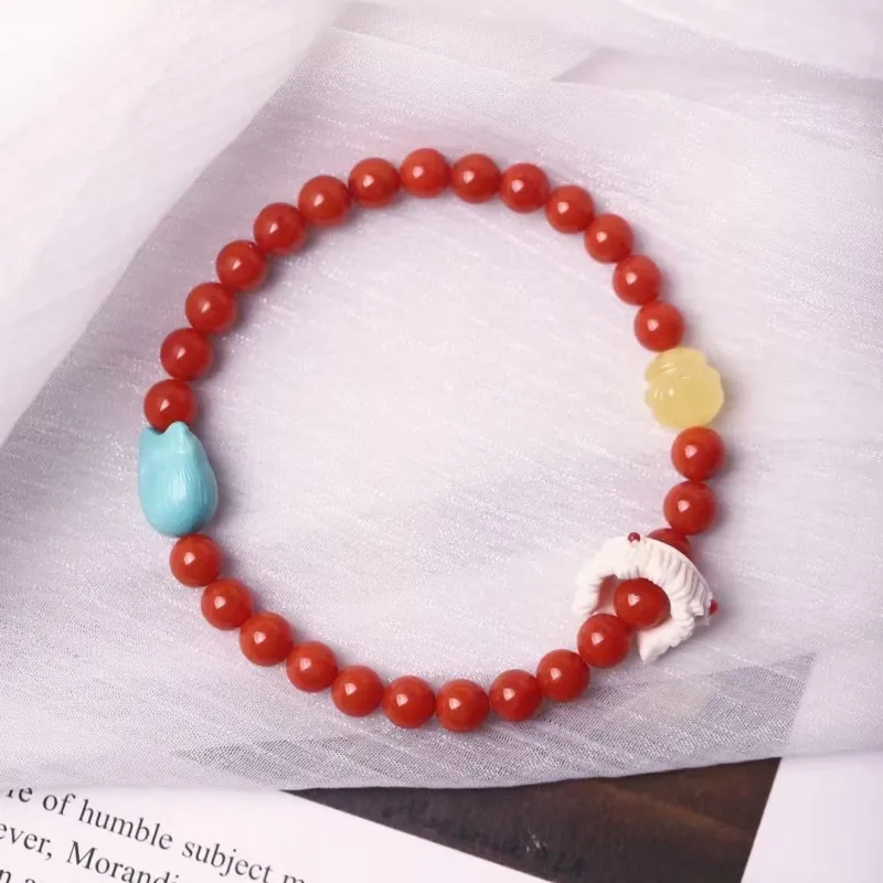 Xiangyan Southern Red Agate Fine Jade Bracelets Unisex-4