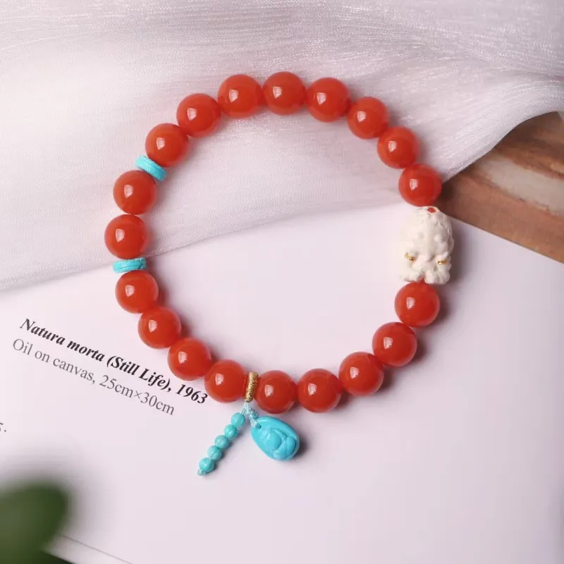 Xiangyan Southern Red Agate Fine Jade Bracelets Unisex-4
